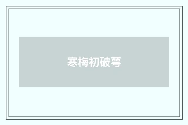 寒梅初破萼