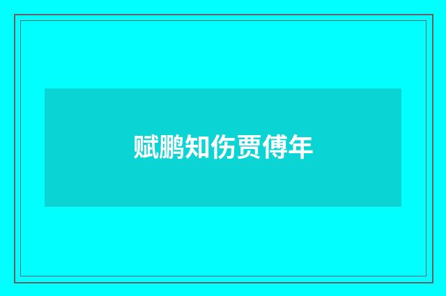 赋鹏知伤贾傅年