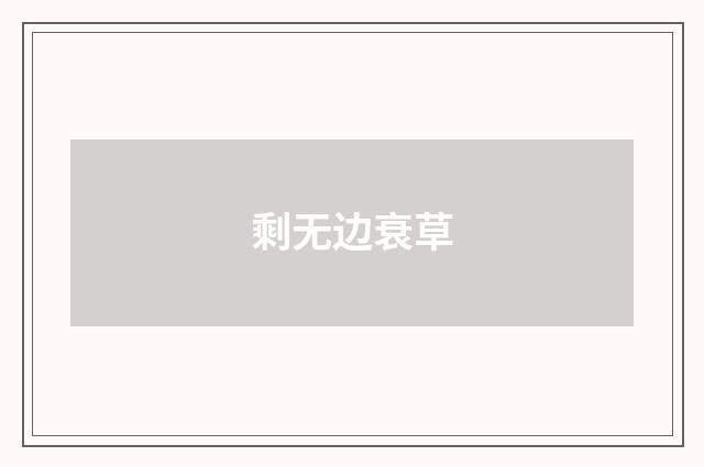 剩无边衰草