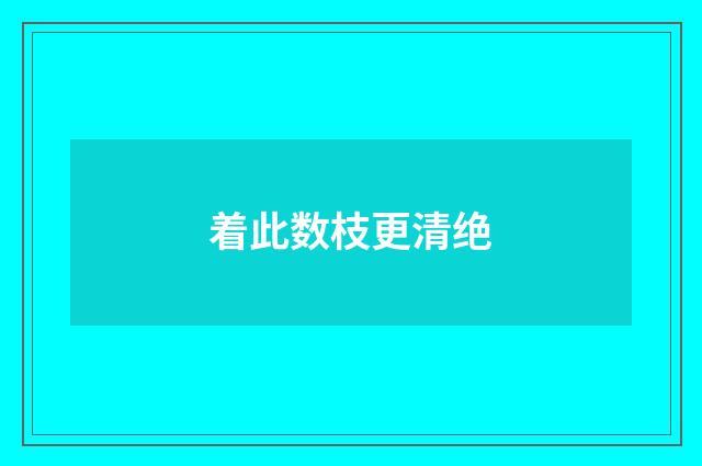 着此数枝更清绝