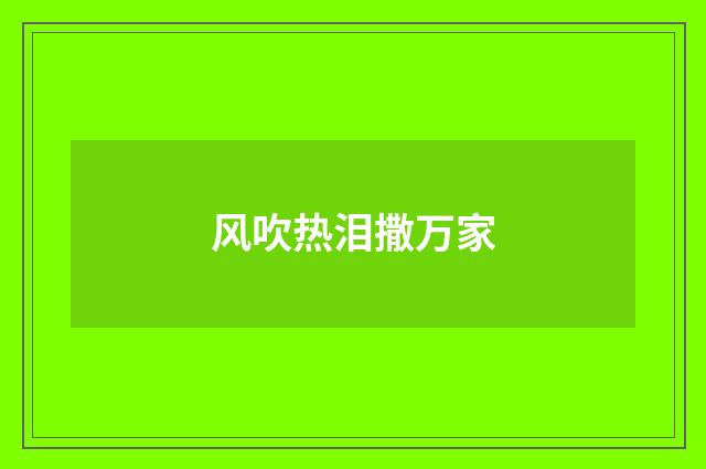风吹热泪撒万家
