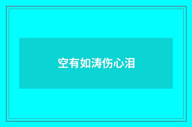 空有如涛伤心泪
