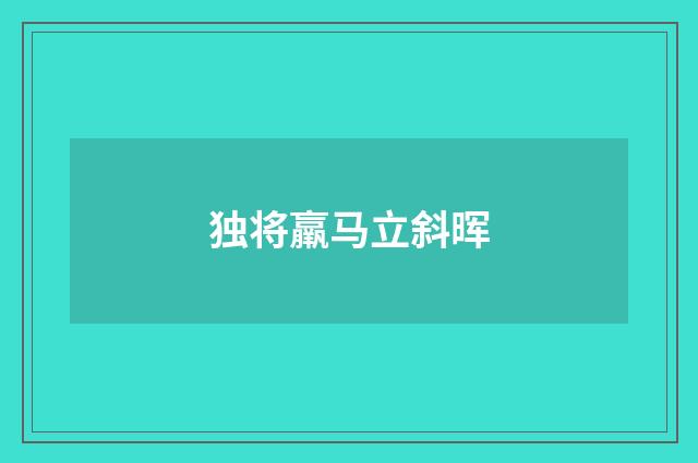 独将羸马立斜晖