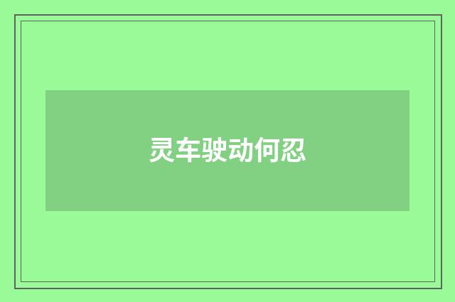 灵车驶动何忍