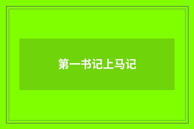 第一书记上马记