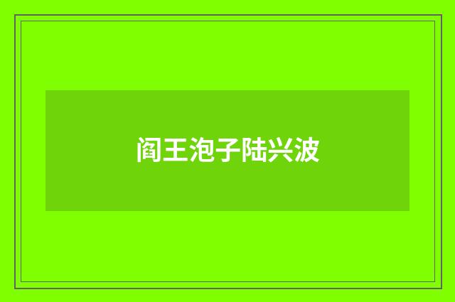 阎王泡子陆兴波