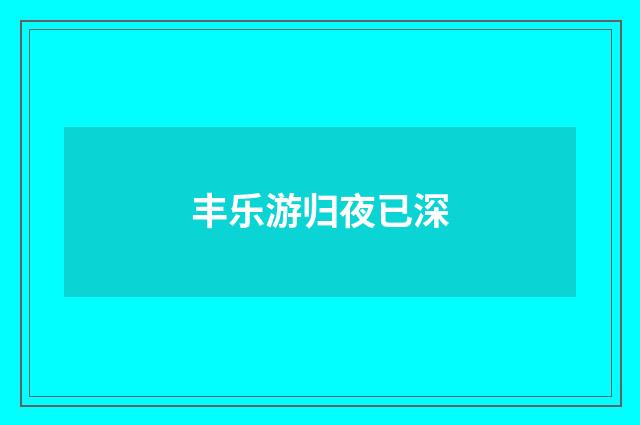 丰乐游归夜已深