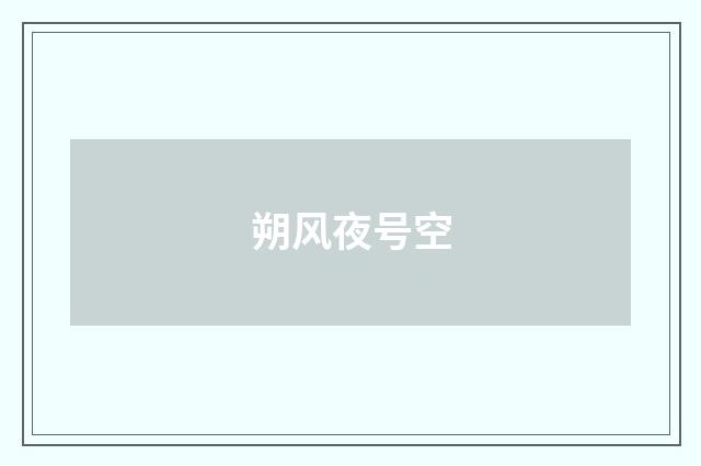 朔风夜号空