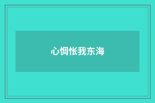 心惆怅我东海