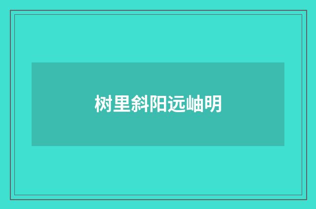 树里斜阳远岫明