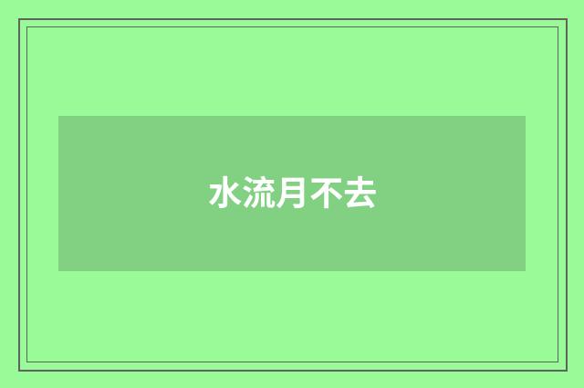 水流月不去
