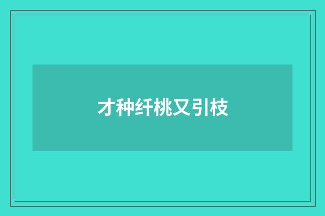 才种纤桃又引枝