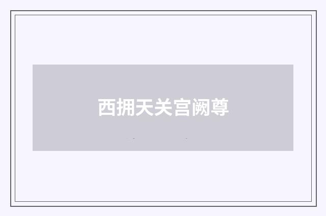西拥天关宫阙尊