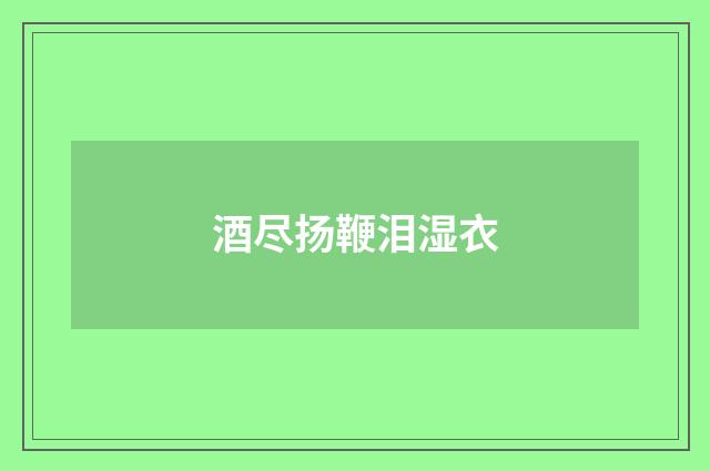 酒尽扬鞭泪湿衣