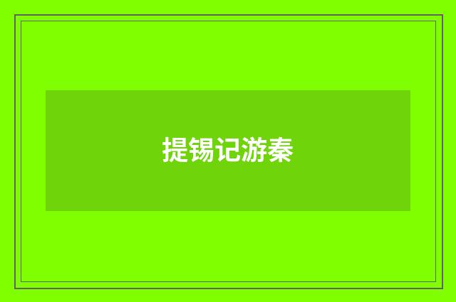 提锡记游秦