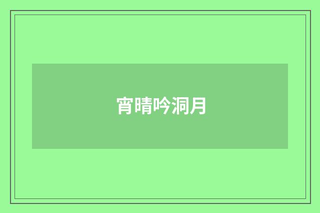 宵晴吟洞月