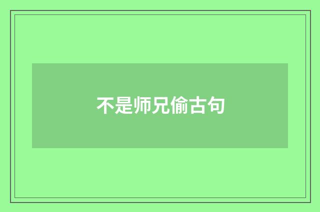 不是师兄偷古句