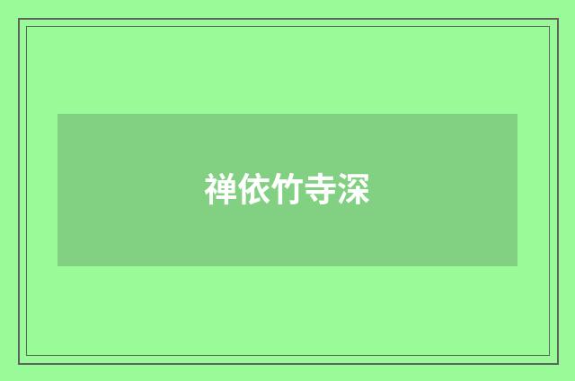 禅依竹寺深