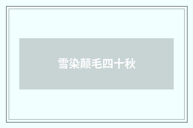 雪染颠毛四十秋
