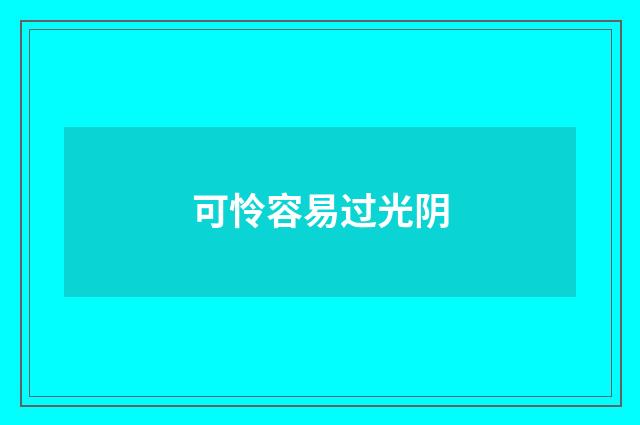 可怜容易过光阴