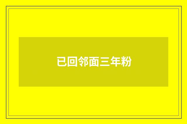 已回邻面三年粉