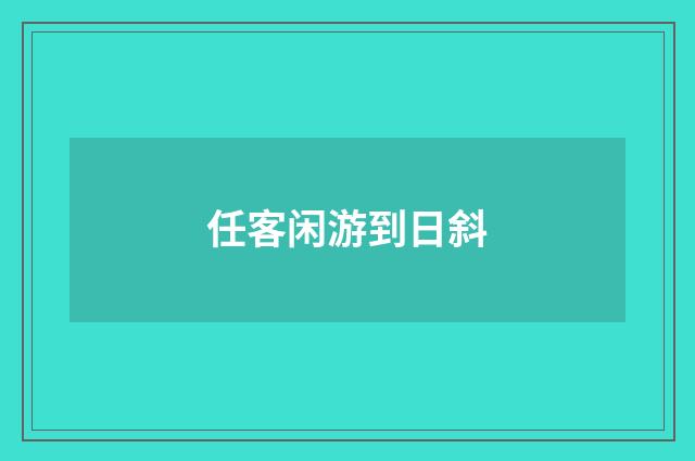 任客闲游到日斜