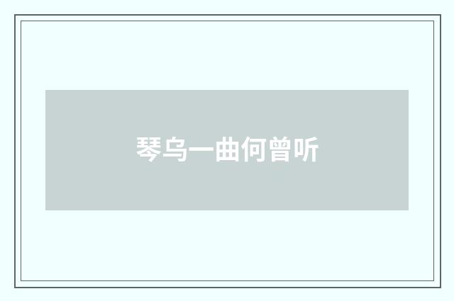 琴乌一曲何曾听