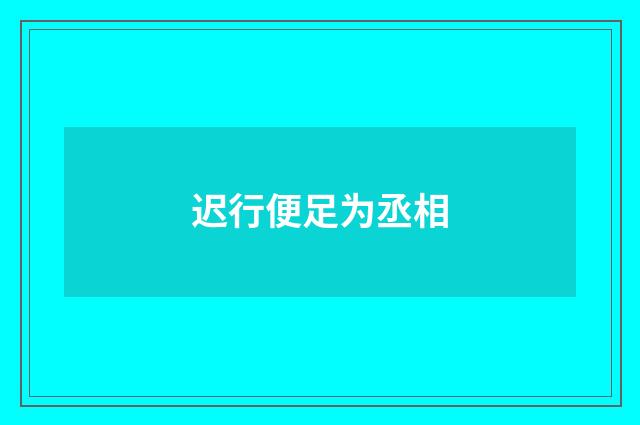 迟行便足为丞相