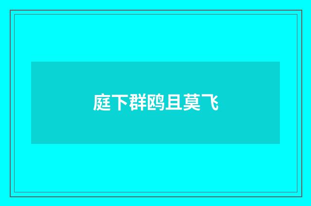 庭下群鸥且莫飞