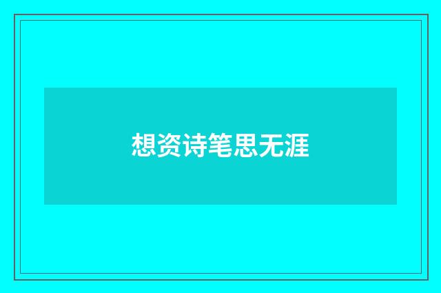 想资诗笔思无涯