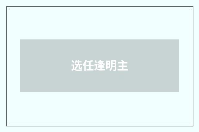 选任逢明主