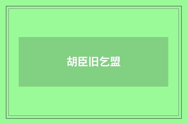 胡臣旧乞盟