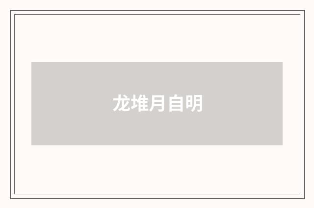 龙堆月自明