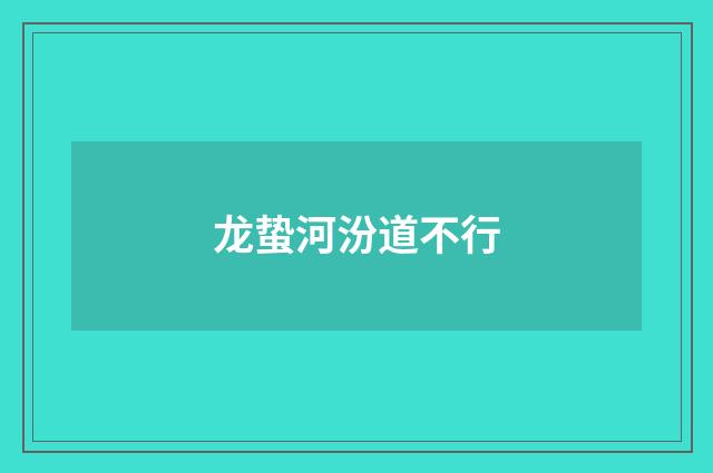 龙蛰河汾道不行