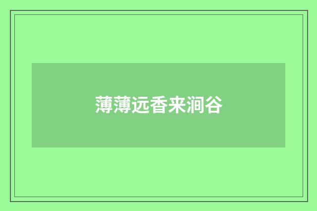 薄薄远香来涧谷