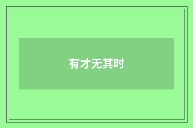 有才无其时