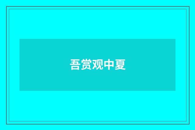 吾赏观中夏