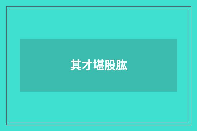 其才堪股肱