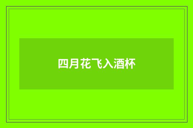 四月花飞入酒杯