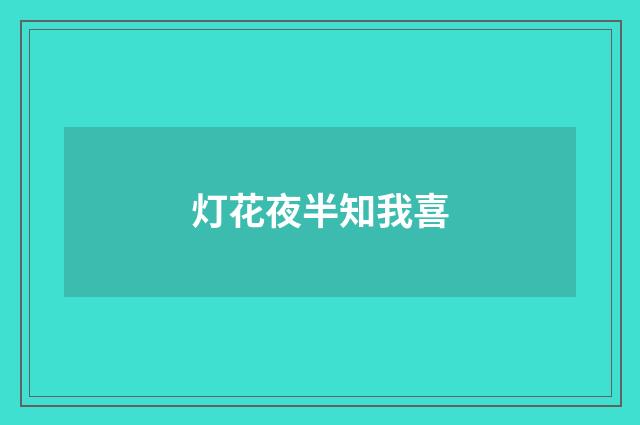 灯花夜半知我喜