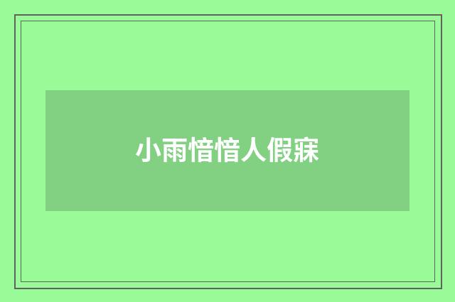 小雨愔愔人假寐