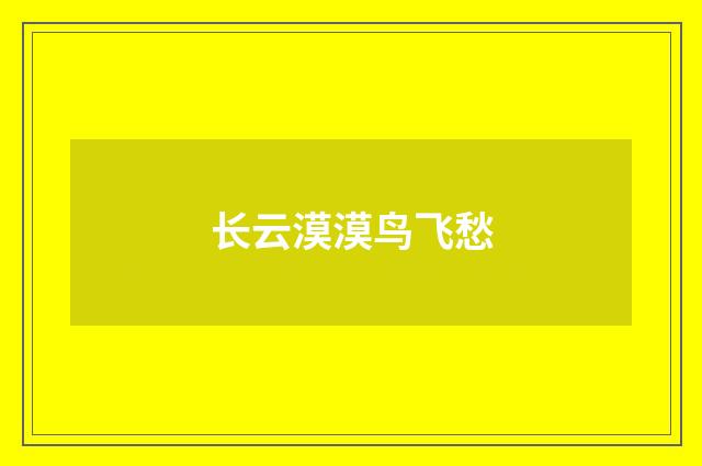 长云漠漠鸟飞愁