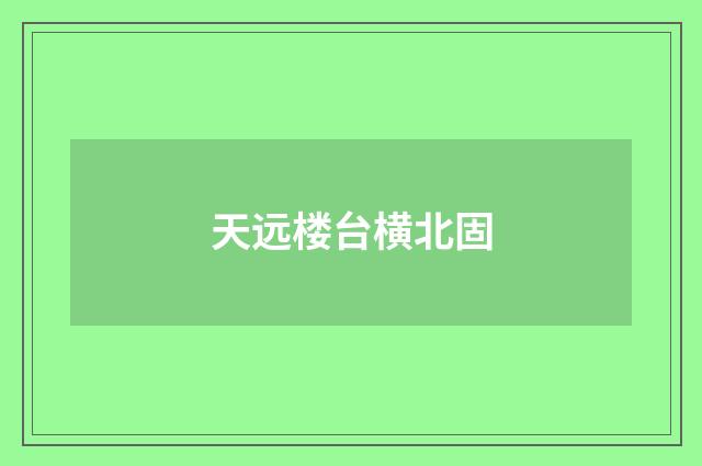 天远楼台横北固