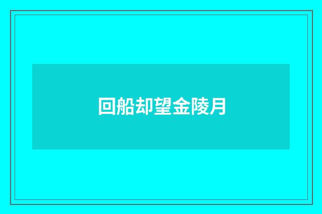 回船却望金陵月