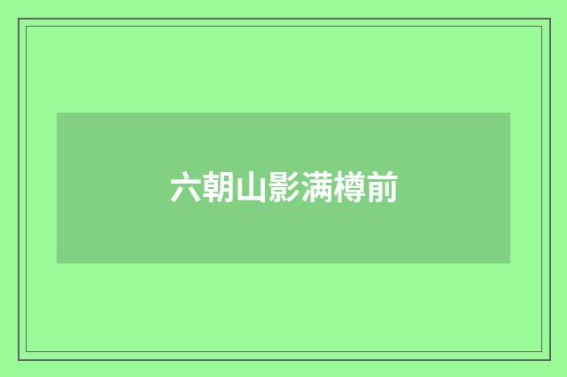 六朝山影满樽前