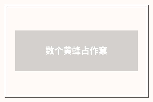 数个黄蜂占作窠