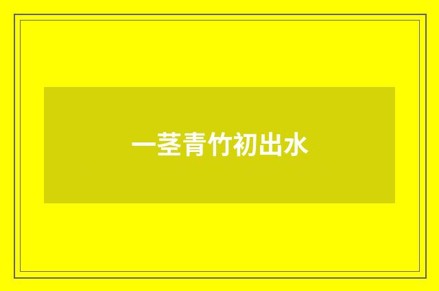 一茎青竹初出水
