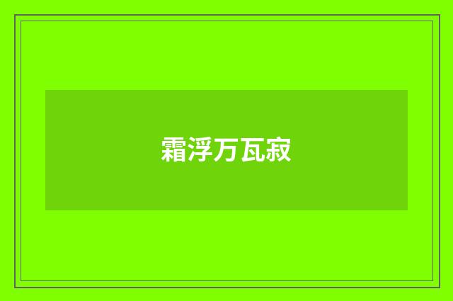霜浮万瓦寂