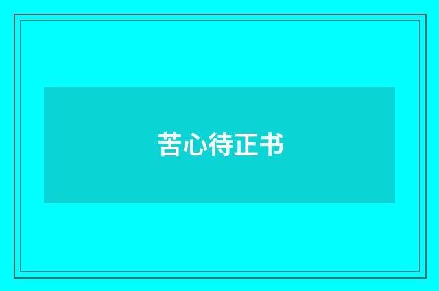 苦心待正书