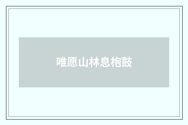 唯愿山林息枹鼓
